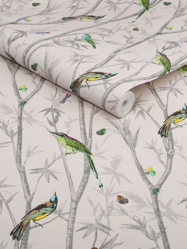 Papel pintado de 10 m con diseño de pájaros tipo jarrón chino - Imagen 4 de 4
