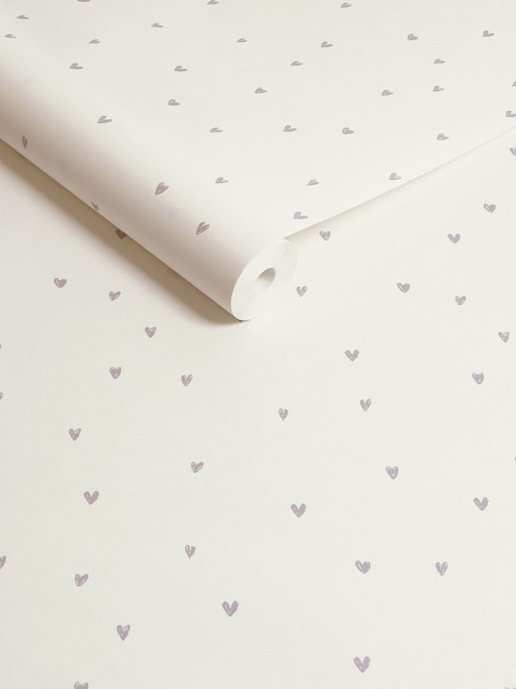 Purple Ditsy Heart 10M Wallpaper - Image 4 of 4 Purple Ditsy Heart 10M Wallpaper - Image 4 of 4