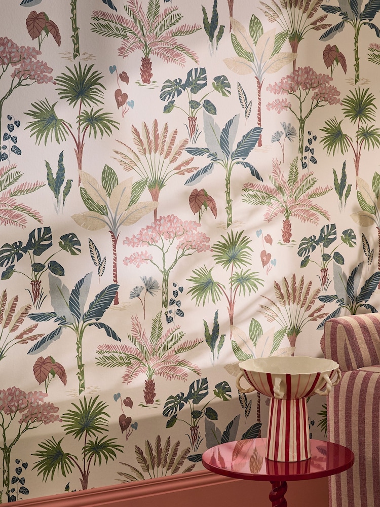 Pastel Oasis Palm 10M Wallpaper - Image 1 of 5