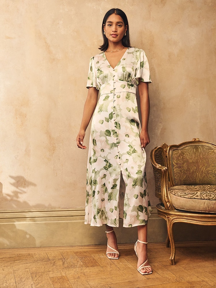 Nobodys Child Green Erin Midaxi Dress - Image 1 of 3
