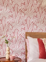 Pink Raspberry Roaming Leaf 10M Wallpaper - Image 1 of 6