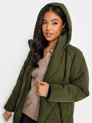 PixieGirl Petite Green Diamond Puffer Coat - Image 4 of 4