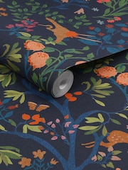Joules Blue Enchanted Woodland Wallpaper - Image 3 of 4