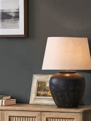 Charcoal Linen Look 10M Wallpaper - Image 1 of 5
