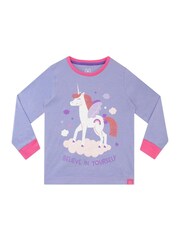 Harry Bear Pink Believe In Yourself Unicorn Slogan Pyjamas - Image 2 of 5