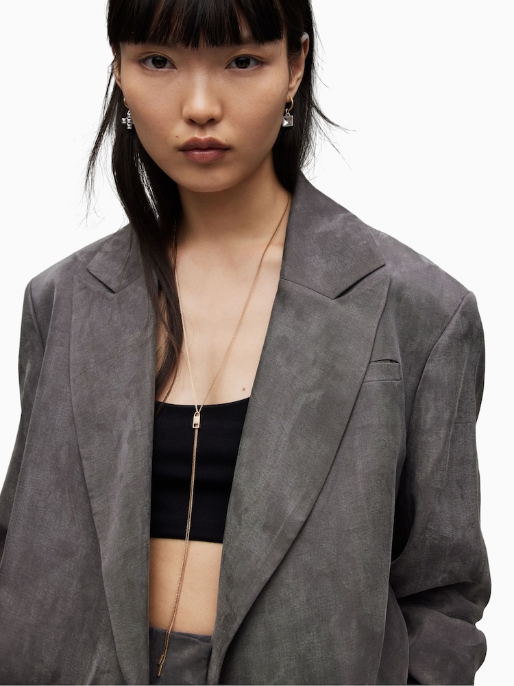 AllSaints Grey Elle Blazer - Image 2 of 7