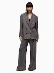 AllSaints Grey Elle Blazer - Image 3 of 7