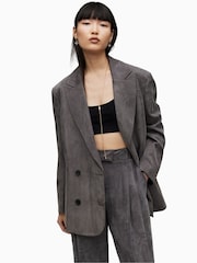 AllSaints Grey Elle Blazer - Image 5 of 7