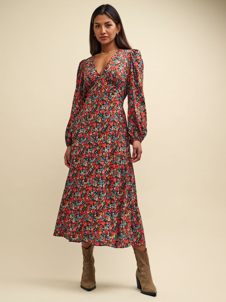 Nobody's Child Multi Lou Piper Ditsy Midi Dress - Image 1 of 1