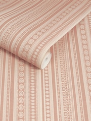 Joules Pink Decorative Stripe 10M Wallpaper - Image 3 of 5