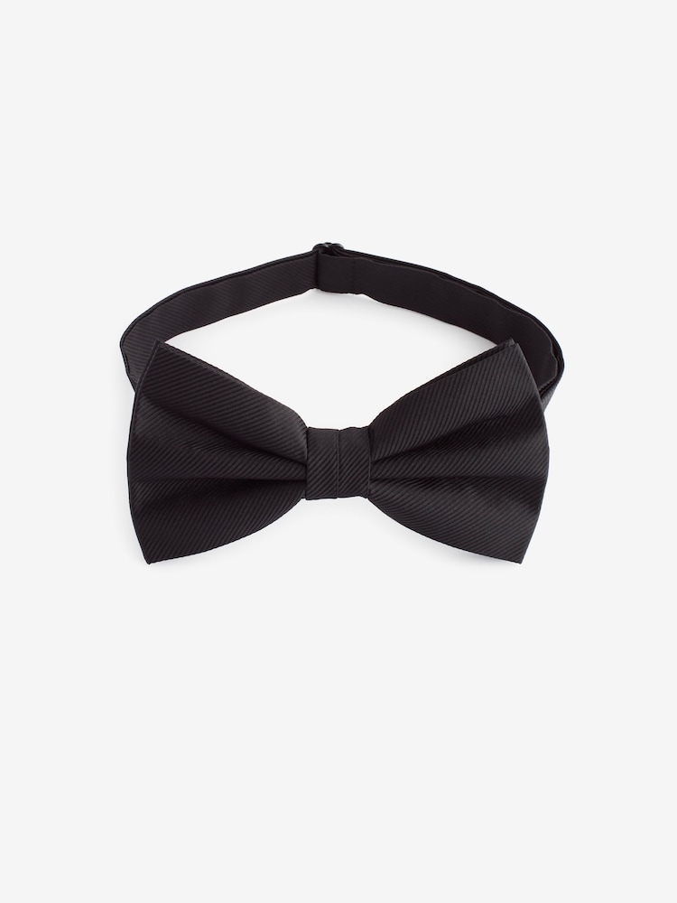 Black Twill Silk Bow Tie - Image 1 of 3 Black Twill Silk Bow Tie - Image 1 of 3