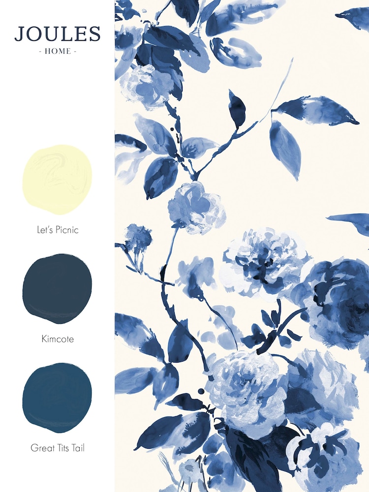Joules Blue Boho Bloom Wallpaper - Image 3 of 3 Joules Blue Boho Bloom Wallpaper - Image 3 of 3