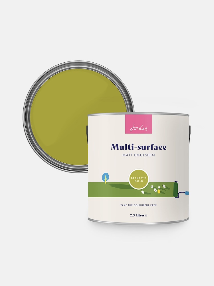 Joules Gold Multi Surface Matt Emulsion 2.5L Paint - Image 4 of 4 Joules Gold Multi Surface Matt Emulsion 2.5L Paint - Image 4 of 4