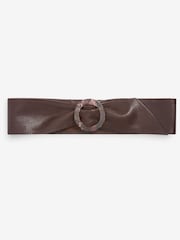 Chocolate Brown Leather Waist Belt - Image 1 of 4
