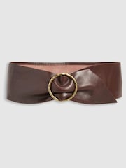 Chocolate Brown Leather Waist Belt - Image 2 of 4