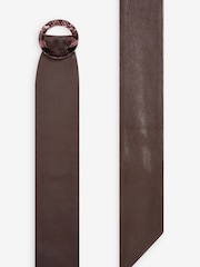 Chocolate Brown Leather Waist Belt - Image 3 of 4