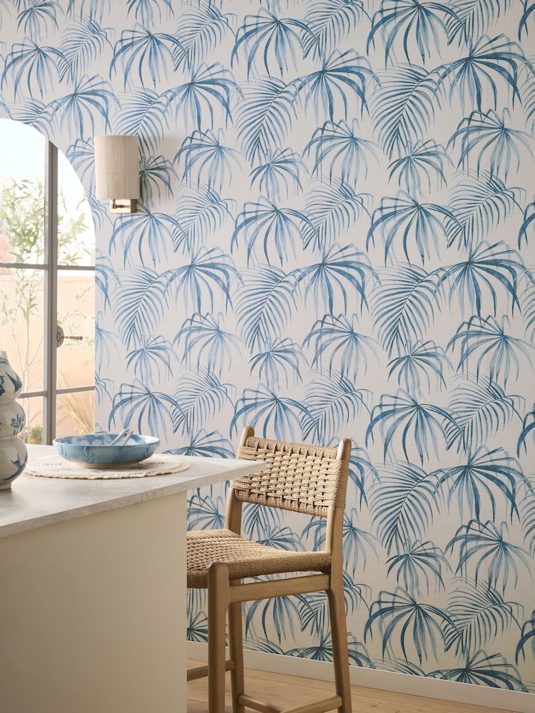 Cream Palm Print Wallpaper 10M - Image 2 of 5 Cream Palm Print Wallpaper 10M - Image 2 of 5