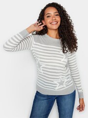 M&Co Grey Star Jumper - Image 1 of 4