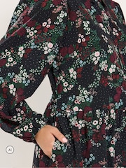 Yours Curve Black Floral Shirt Dress - Image 4 of 6
