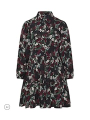Yours Curve Black Floral Shirt Dress - Image 5 of 6