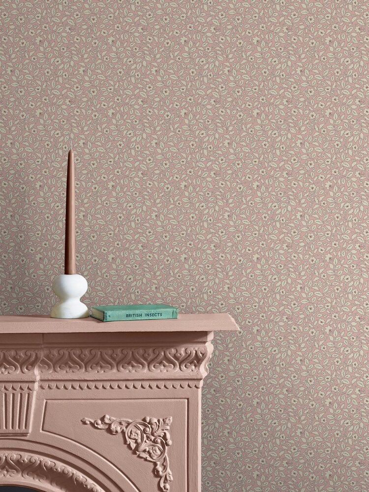 Joules Pink Ditsy Floral Print 10M Wallpaper - Image 1 of 4 Joules Pink Ditsy Floral Print 10M Wallpaper - Image 1 of 4