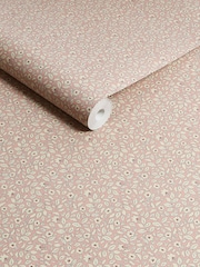 Joules Pink Ditsy Floral Print 10M Wallpaper - Image 3 of 4