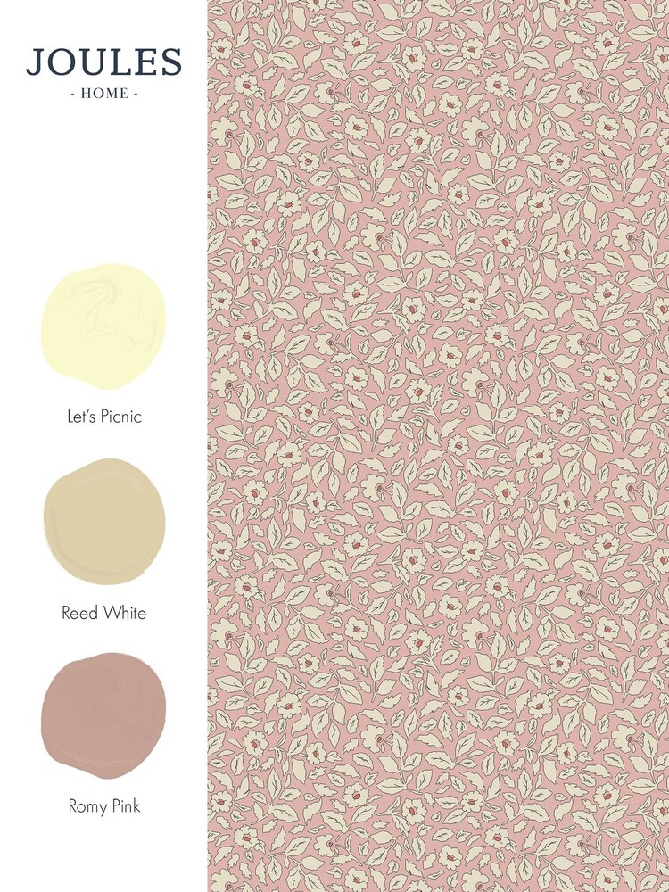 Joules Pink Ditsy Floral Print 10M Wallpaper - Image 4 of 4 Joules Pink Ditsy Floral Print 10M Wallpaper - Image 4 of 4