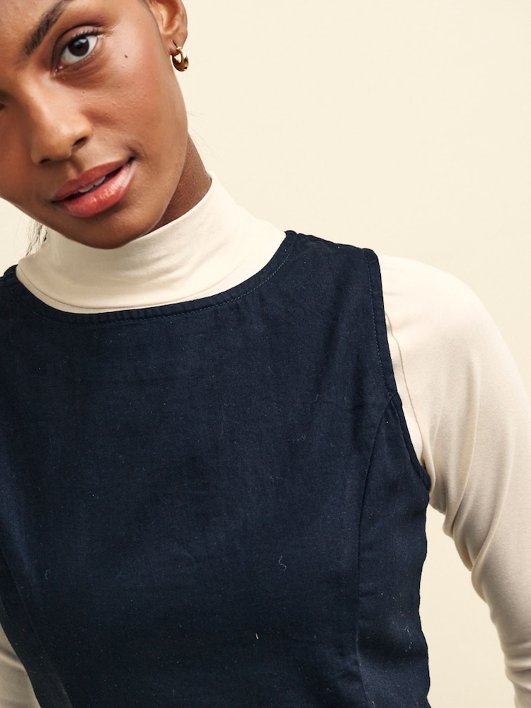 Nobodys Child Boston Denim Mini Plain Black Dress - Image 3 of 3