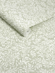 Green Saga Ditsy Leaf 10M Wallpaper - Image 5 of 5