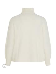 Yours Curve Cream Zip Neck Knitted Jumper - Image 6 of 6