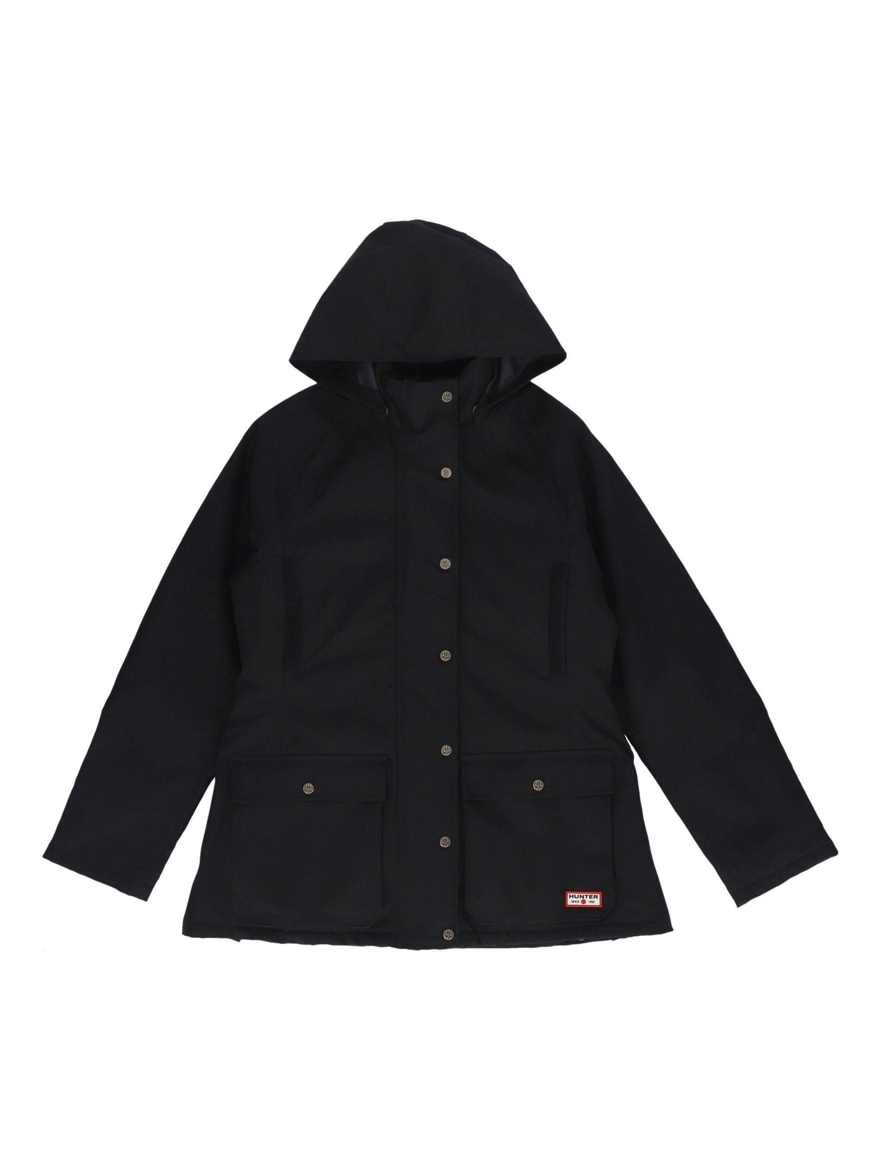 Hunter Women's Black Originals Long Waterproof Rain Jacket Large - Image 4