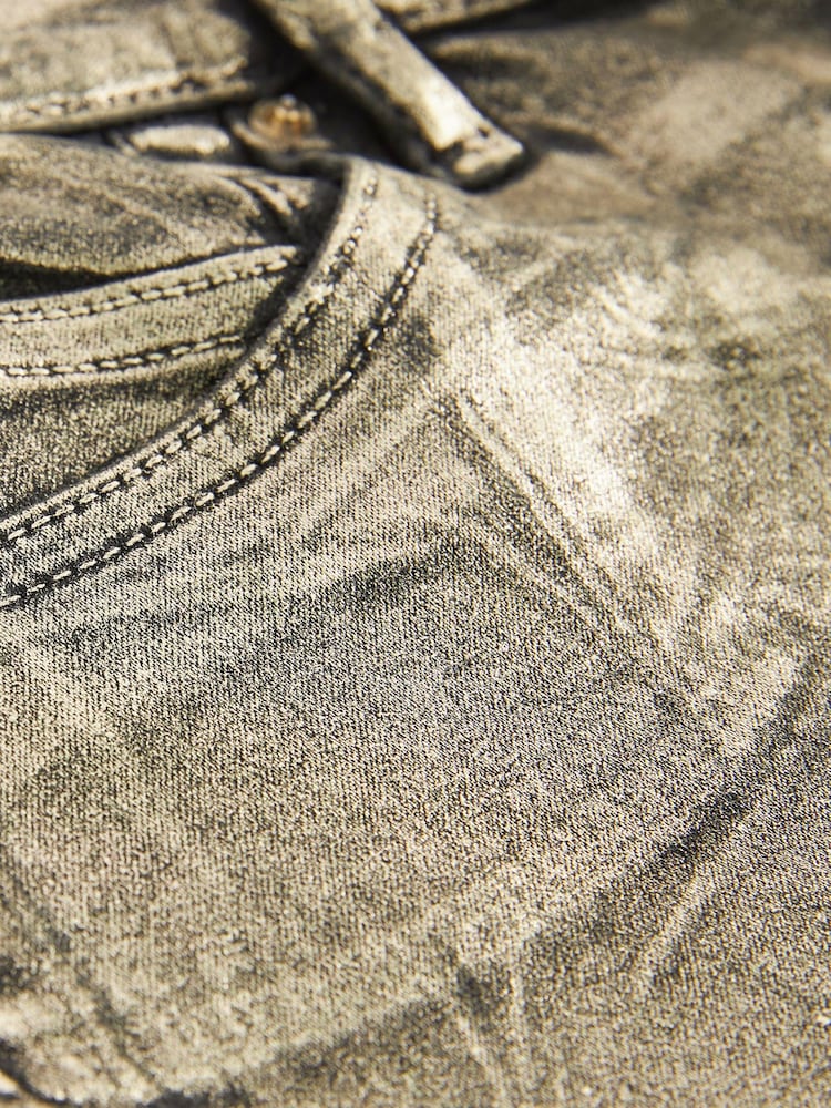Gold Premium Metallic Coated Straight Leg Jeans - Image 9 of 10