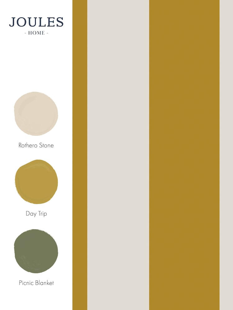 Joules Antique Gold Harborough Stripe 10M Wallpaper - Image 3 of 3