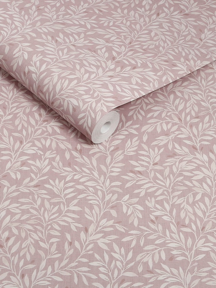 Blush Ditsy Leaf 10M Wallpaper - Image 5 of 5 Blush Ditsy Leaf 10M Wallpaper - Image 5 of 5