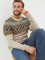 FatFace Natural Ives Crew Jumper - Image 3 of 5