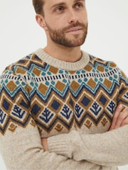 FatFace Natural Ives Crew Jumper - Image 4 of 5