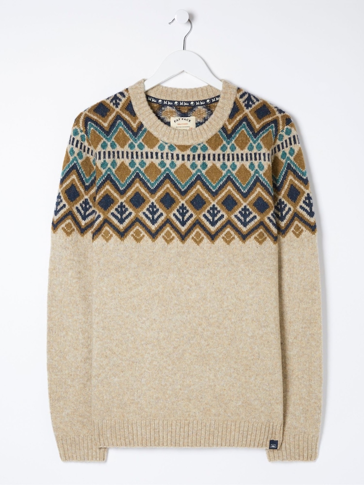 FatFace Natural Ives Crew Jumper - Image 5 of 5