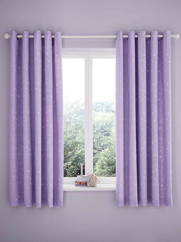 Catherine Lansfield Pink Dancing Fairies Reversible Lined Eyelet Curtains - Image 2 of 4