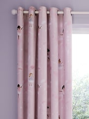 Catherine Lansfield Pink Dancing Fairies Reversible Lined Eyelet Curtains - Image 3 of 4