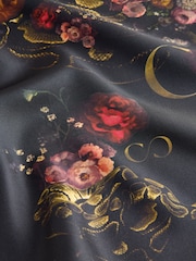 Green Majestic Floral Print - CERENE Printed Square Scarf - Imaginea 3 din 4