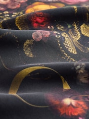 Green Majestic Floral Print - CERENE Printed Square Scarf - Imaginea 4 din 4