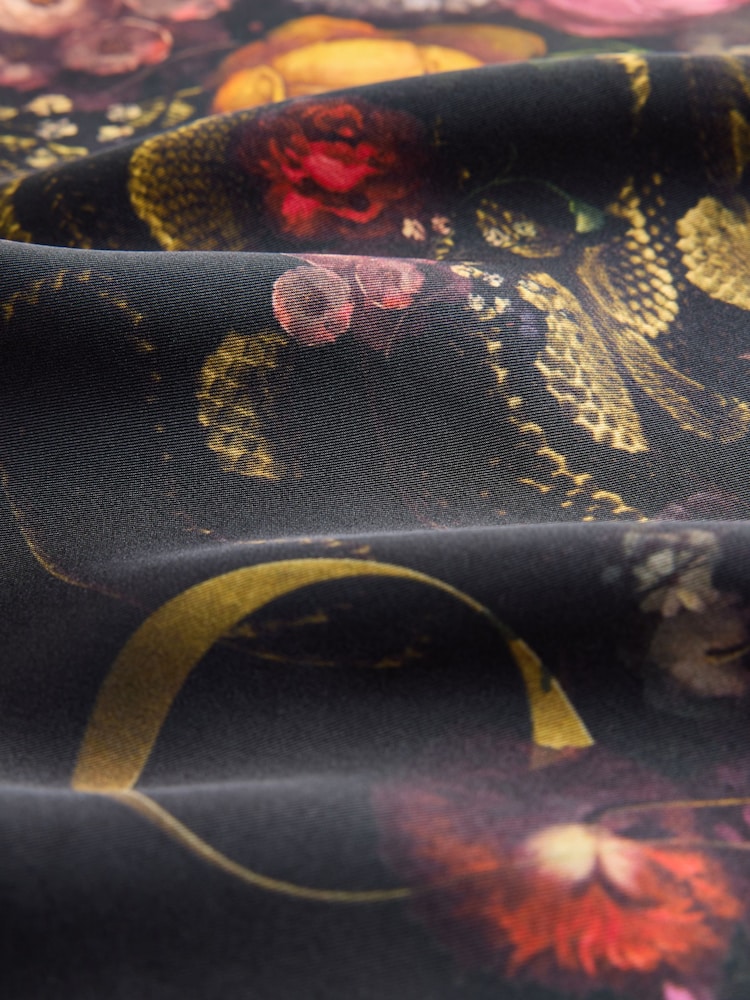 Green Majestic Floral Print - CERENE Printed Square Scarf - Imaginea 4 din 4