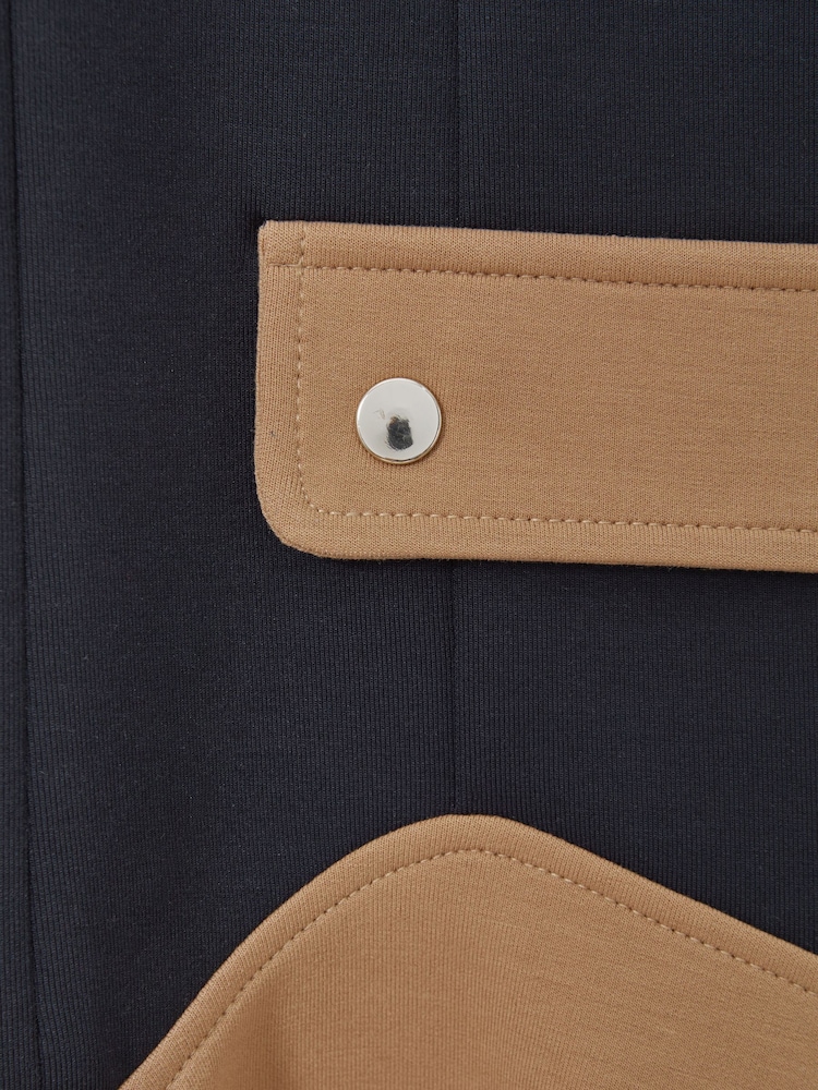 Reiss Navy Fion 4-9 yrs Contrast Flared Dress - Image 6 of 6