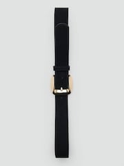 Mango Black Leather Belt With Gold Buckle - Image 3 of 3