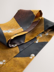 Gold Cerenity Floral Print - CERENE Skinny Scarf - Imaginea 7 din 8