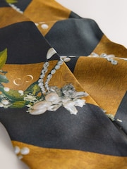Gold Cerenity Floral Print - CERENE Skinny Scarf - Imaginea 8 din 8