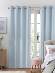 Blue Light Blackout/Thermal Cotton Eyelet Curtains - Image 1 of 8
