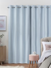 Blue Light Blackout/Thermal Cotton Eyelet Curtains - Image 3 of 8