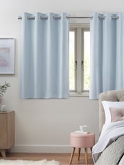 Blue Light Blackout/Thermal Cotton Eyelet Curtains - Image 6 of 8