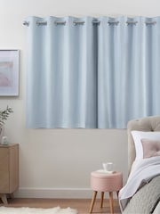 Blue Light Blackout/Thermal Cotton Eyelet Curtains - Image 7 of 8